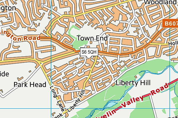 S6 5QH map - OS VectorMap District (Ordnance Survey)