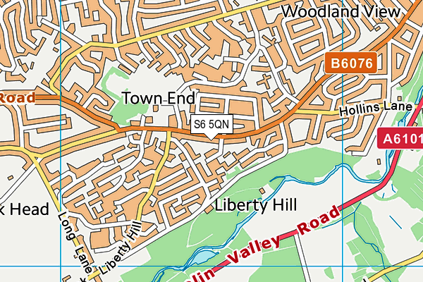 S6 5QN map - OS VectorMap District (Ordnance Survey)