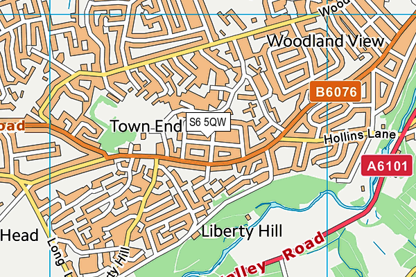 S6 5QW map - OS VectorMap District (Ordnance Survey)