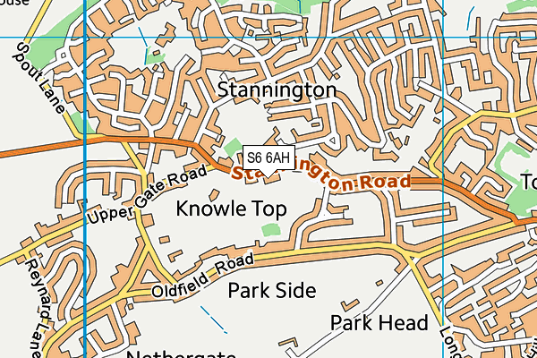 S6 6AH map - OS VectorMap District (Ordnance Survey)