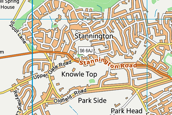 S6 6AJ map - OS VectorMap District (Ordnance Survey)