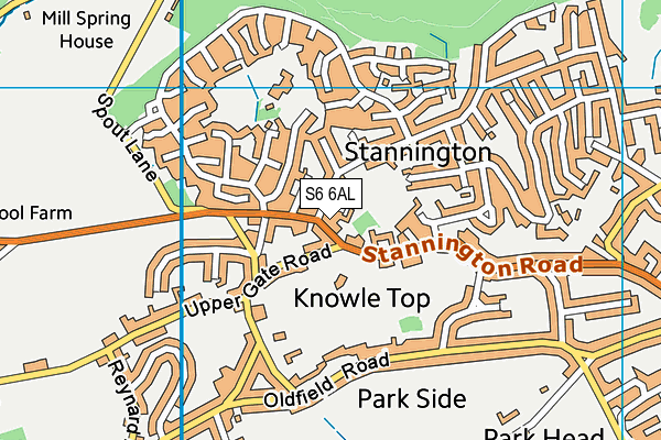 S6 6AL map - OS VectorMap District (Ordnance Survey)