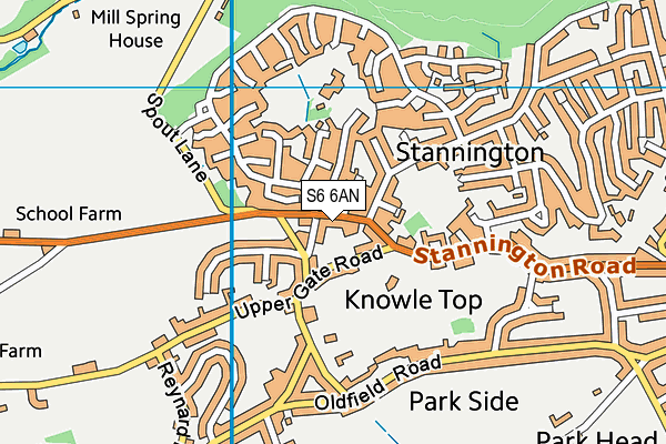 S6 6AN map - OS VectorMap District (Ordnance Survey)