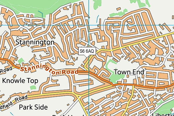 S6 6AQ map - OS VectorMap District (Ordnance Survey)