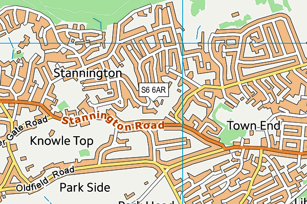 S6 6AR map - OS VectorMap District (Ordnance Survey)