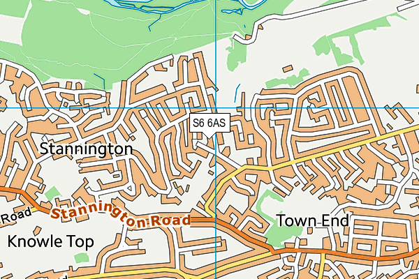 S6 6AS map - OS VectorMap District (Ordnance Survey)