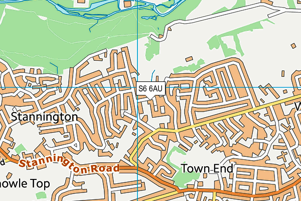 S6 6AU map - OS VectorMap District (Ordnance Survey)