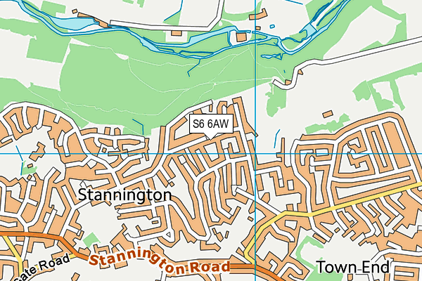 S6 6AW map - OS VectorMap District (Ordnance Survey)