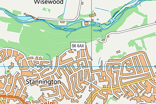 S6 6AX map - OS VectorMap District (Ordnance Survey)