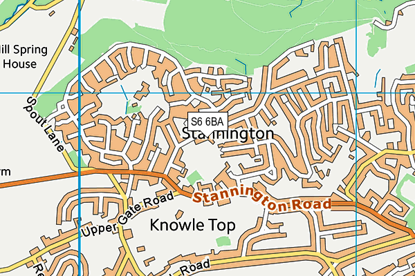 S6 6BA map - OS VectorMap District (Ordnance Survey)