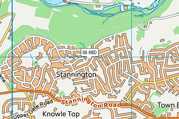 S6 6BD map - OS VectorMap District (Ordnance Survey)