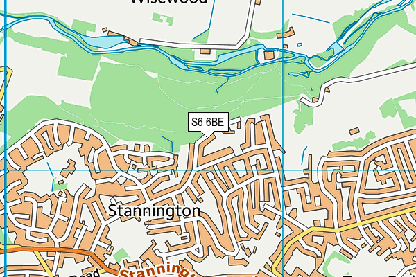 S6 6BE map - OS VectorMap District (Ordnance Survey)