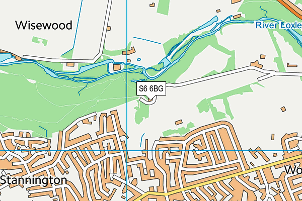 S6 6BG map - OS VectorMap District (Ordnance Survey)