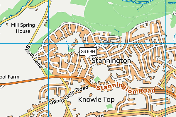 S6 6BH map - OS VectorMap District (Ordnance Survey)