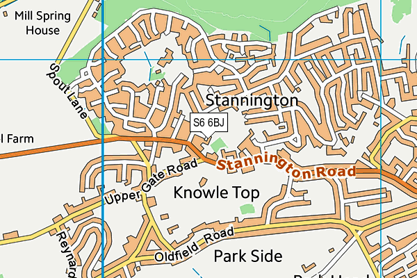 S6 6BJ map - OS VectorMap District (Ordnance Survey)