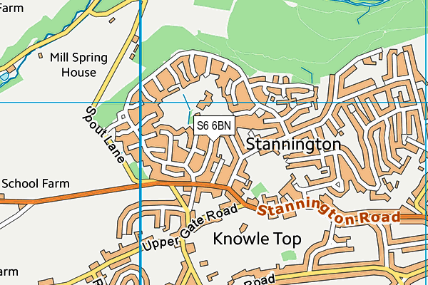 S6 6BN map - OS VectorMap District (Ordnance Survey)