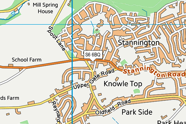 S6 6BQ map - OS VectorMap District (Ordnance Survey)