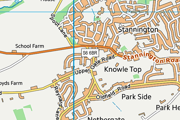 S6 6BR map - OS VectorMap District (Ordnance Survey)