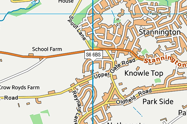 S6 6BS map - OS VectorMap District (Ordnance Survey)