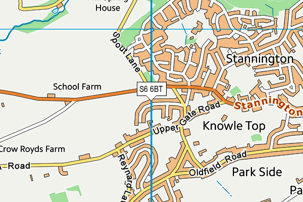 S6 6BT map - OS VectorMap District (Ordnance Survey)