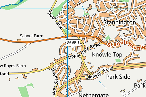 S6 6BU map - OS VectorMap District (Ordnance Survey)