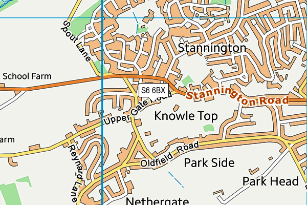Stannington Park map (S6 6BX) - OS VectorMap District (Ordnance Survey)