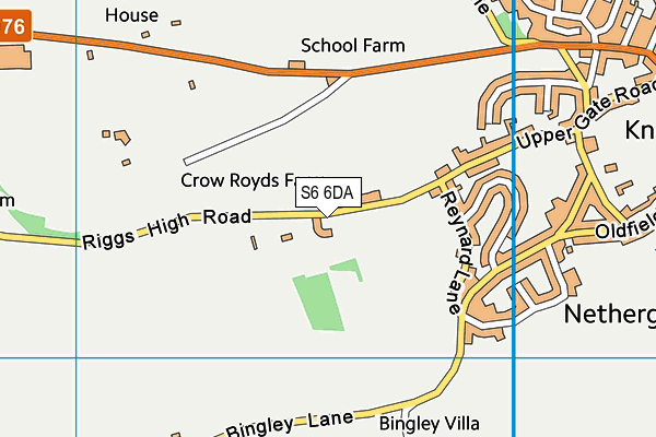 S6 6DA map - OS VectorMap District (Ordnance Survey)