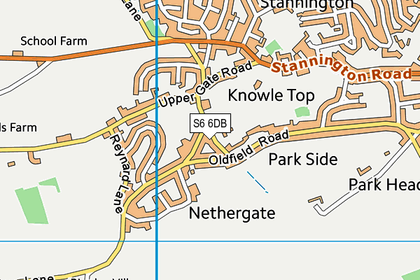 S6 6DB map - OS VectorMap District (Ordnance Survey)