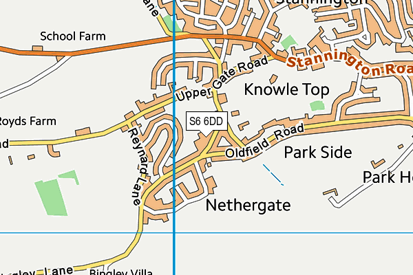 S6 6DD map - OS VectorMap District (Ordnance Survey)