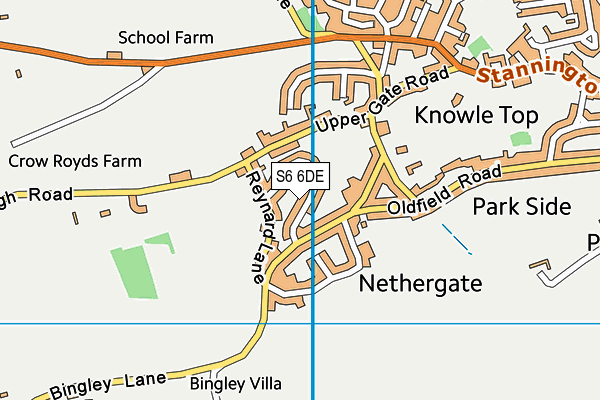 S6 6DE map - OS VectorMap District (Ordnance Survey)