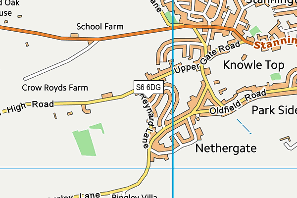 S6 6DG map - OS VectorMap District (Ordnance Survey)