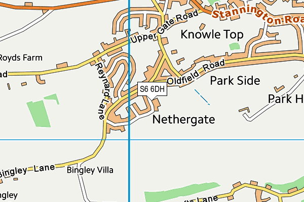 S6 6DH map - OS VectorMap District (Ordnance Survey)