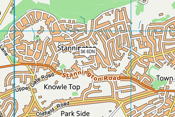 S6 6DN map - OS VectorMap District (Ordnance Survey)