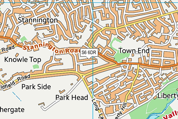 S6 6DR map - OS VectorMap District (Ordnance Survey)