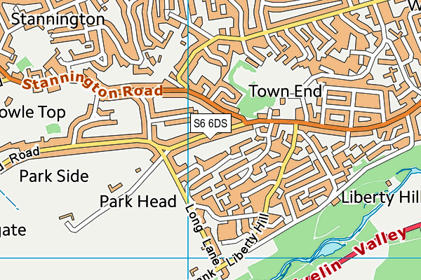 S6 6DS map - OS VectorMap District (Ordnance Survey)