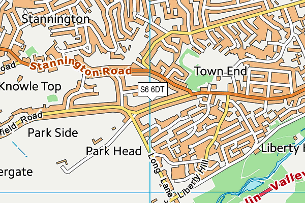 S6 6DT map - OS VectorMap District (Ordnance Survey)