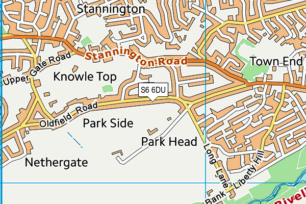 S6 6DU map - OS VectorMap District (Ordnance Survey)