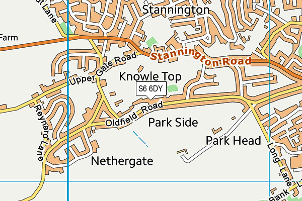 S6 6DY map - OS VectorMap District (Ordnance Survey)