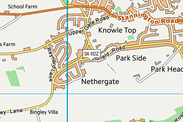 S6 6DZ map - OS VectorMap District (Ordnance Survey)