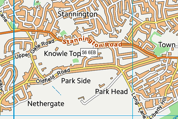 S6 6EB map - OS VectorMap District (Ordnance Survey)