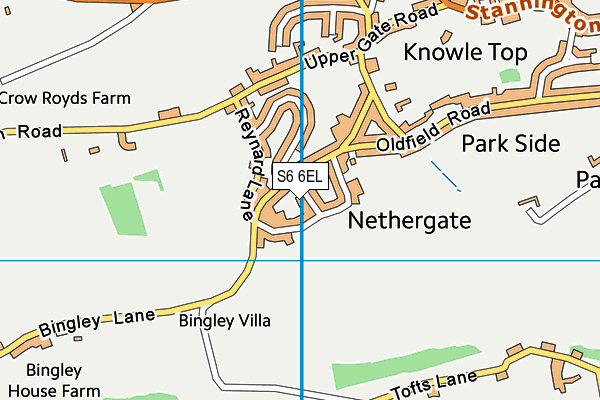 S6 6EL map - OS VectorMap District (Ordnance Survey)