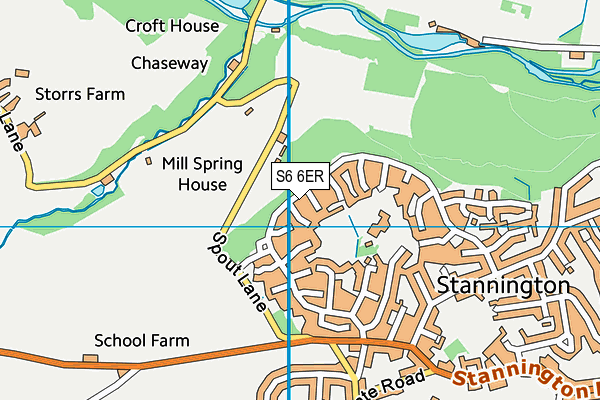 S6 6ER map - OS VectorMap District (Ordnance Survey)