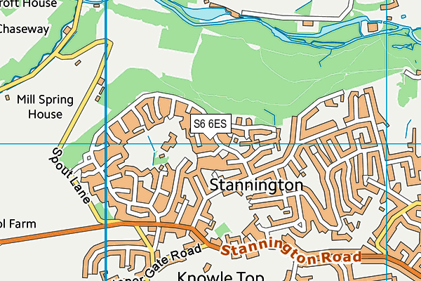 S6 6ES map - OS VectorMap District (Ordnance Survey)