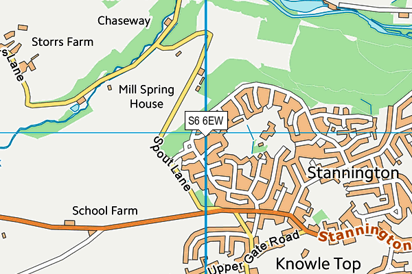 S6 6EW map - OS VectorMap District (Ordnance Survey)