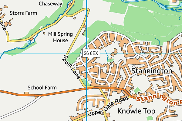 S6 6EX map - OS VectorMap District (Ordnance Survey)