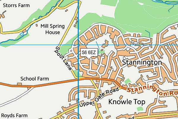 S6 6EZ map - OS VectorMap District (Ordnance Survey)