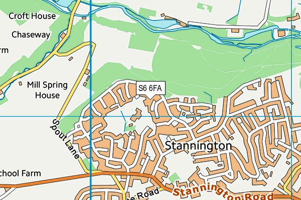 S6 6FA map - OS VectorMap District (Ordnance Survey)