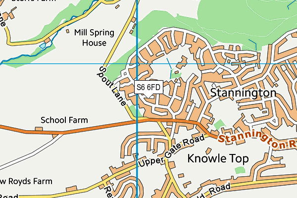 S6 6FD map - OS VectorMap District (Ordnance Survey)