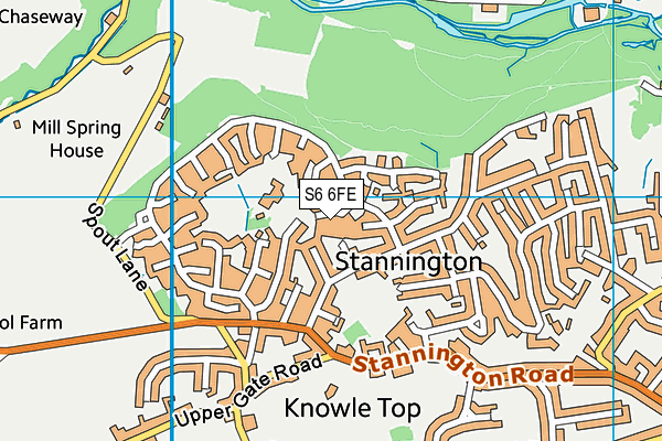 S6 6FE map - OS VectorMap District (Ordnance Survey)