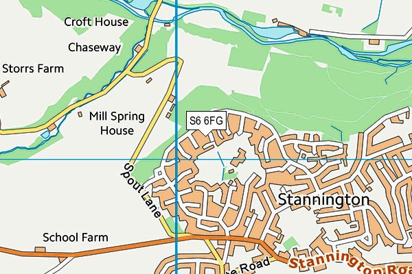 S6 6FG map - OS VectorMap District (Ordnance Survey)